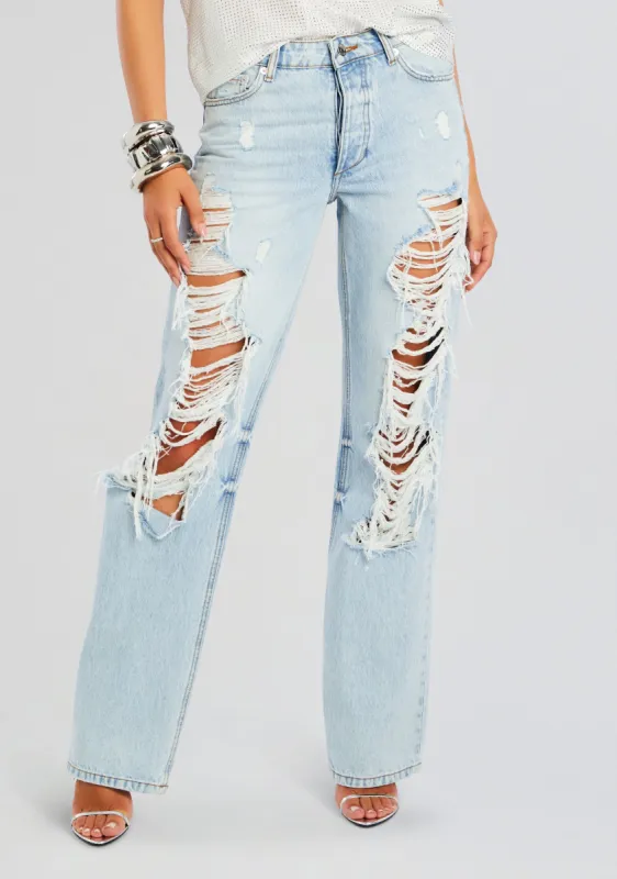 Sunny Mid Rise Distressed Boyfriend Jean sold by Retrofete