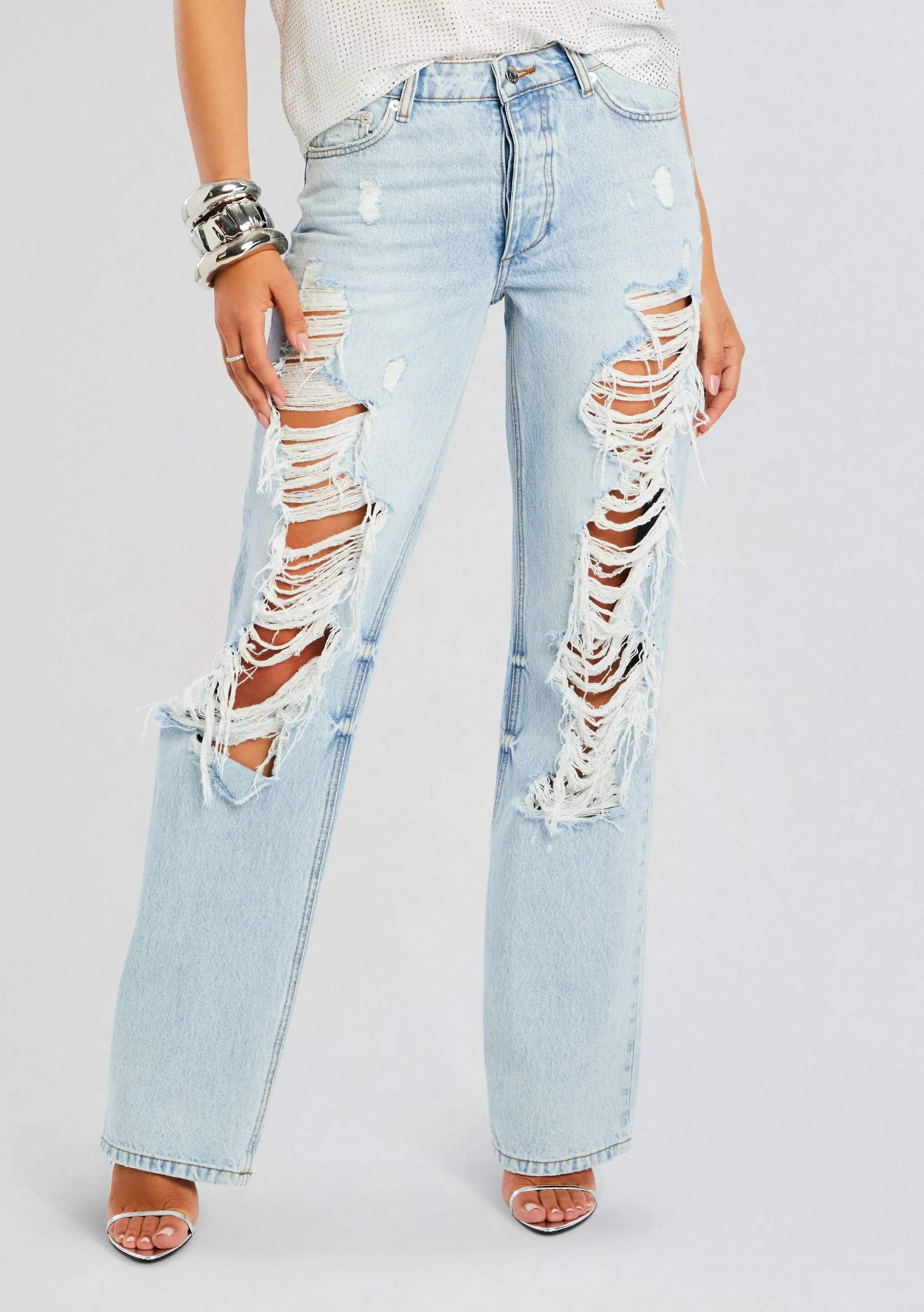 Sunny Mid Rise Distressed Boyfriend Jean sold by Retrofete
