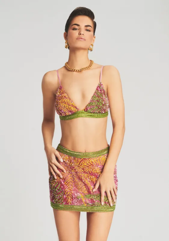 Pia Sequin Palm Bralette sold by Retrofete