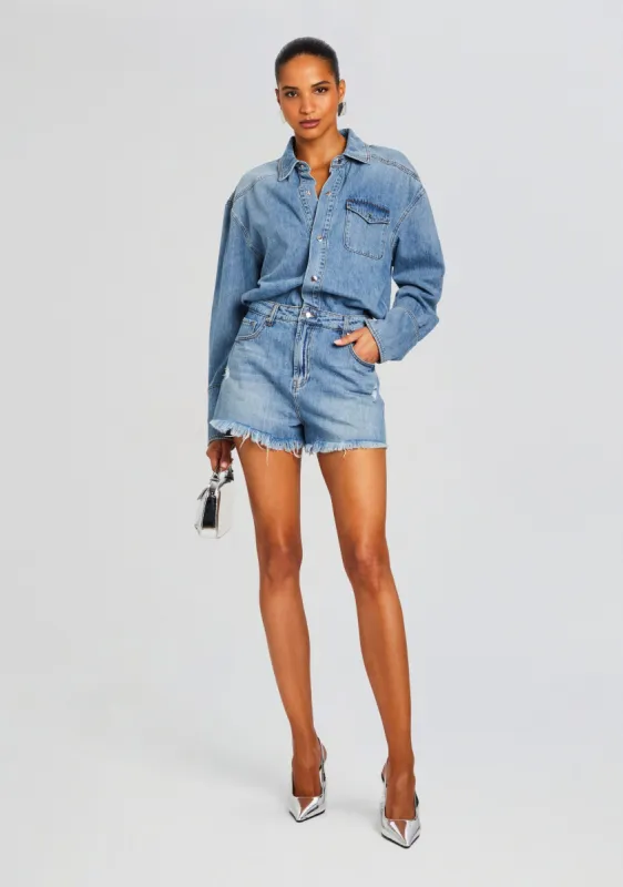 Annie Denim Romper sold by Retrofete