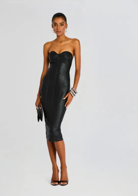 Charlize Coated Knit Dress sold by Retrofete