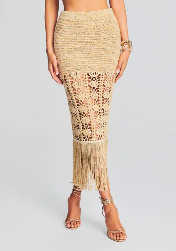 Naida Crochet Skirt sold by Retrofete