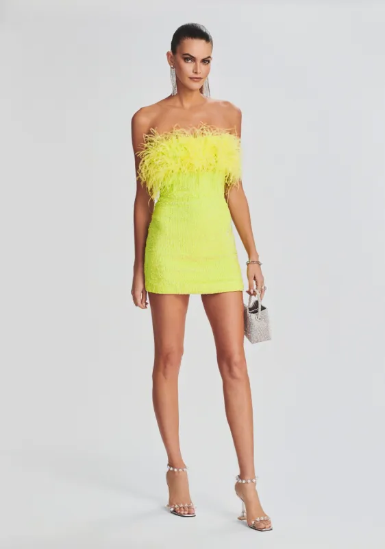 Torin Sequin Feather Dress sold by Retrofete