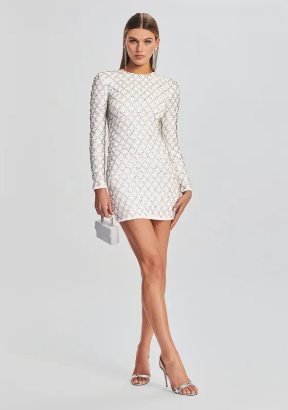 Harlowe Embellished Chiffon Dress sold by Retrofete