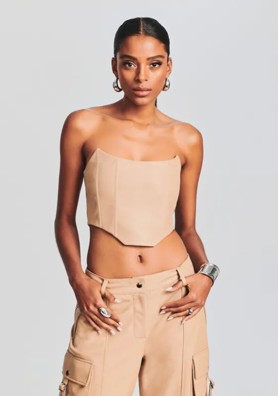 Eloise Leather Top sold by Retrofete