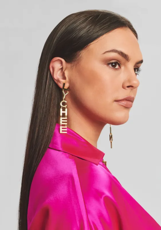 Lychee Martini Letter Earrings sold by Retrofete