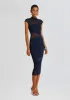 Tabitha Mesh Ruched Midi Dress sold by Retrofete