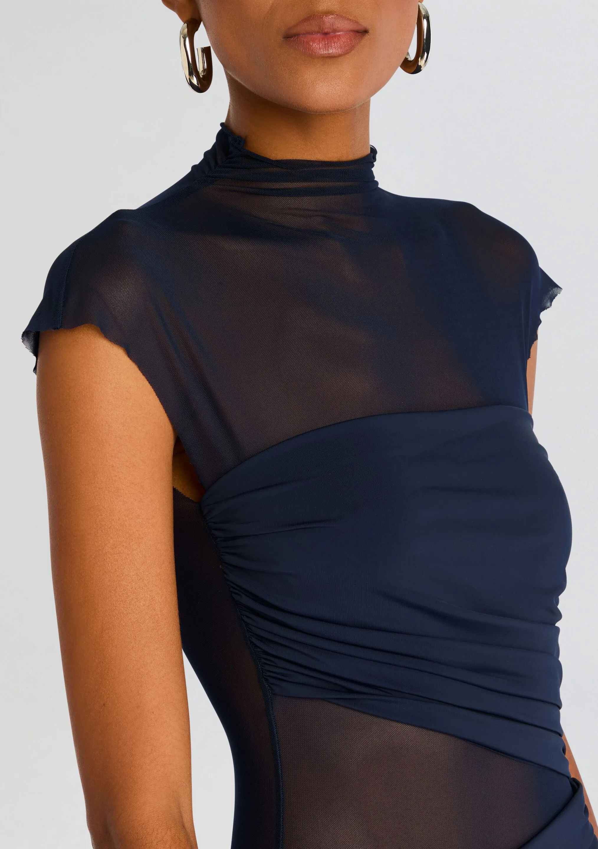 Tabitha Mesh Ruched Midi Dress sold by Retrofete product image thumbnail 2