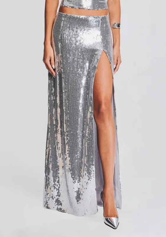 Savannah Sequin Maxi Skirt sold by Retrofete