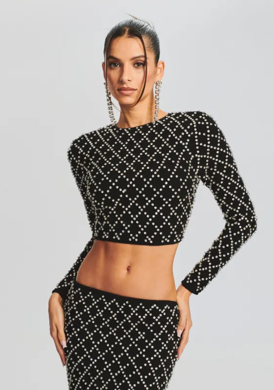 Brooks Embellished Chiffon Top sold by Retrofete