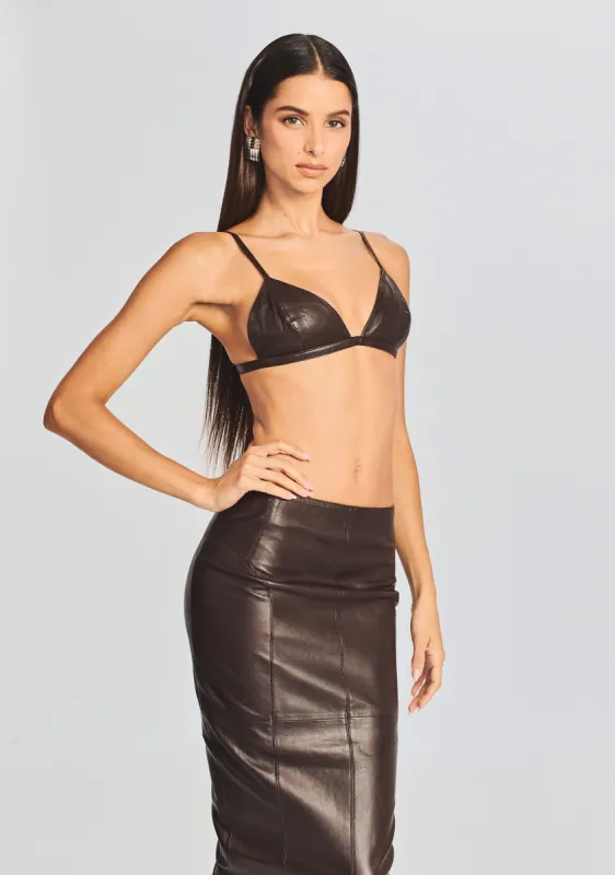 Esti Leather Bra sold by Retrofete