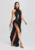 Vixen Sequin Feather Dress sold by Retrofete