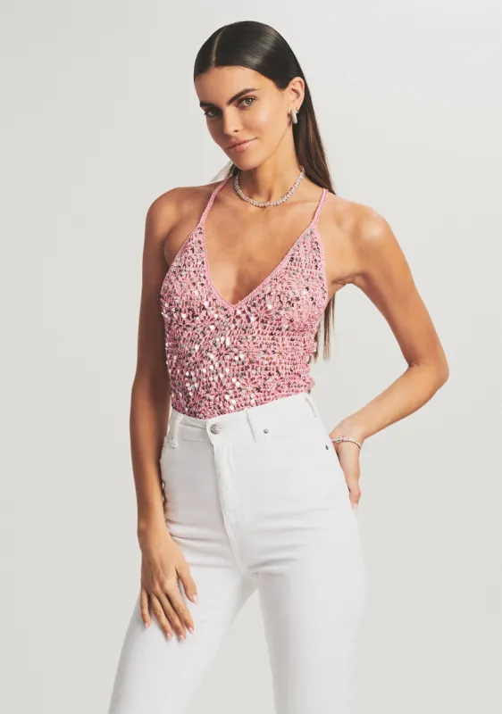 Molly Sequin Crochet Top sold by Retrofete