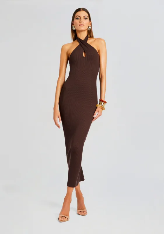 Lozza Halter Neck Maxi Dress sold by Retrofete