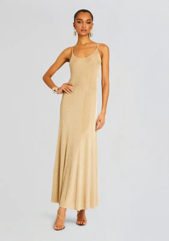 Mabeline Metallic Knit Gown sold by Retrofete