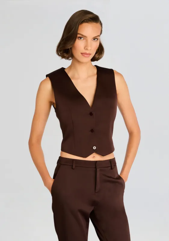 Edwina Heavy Satin Vest sold by Retrofete