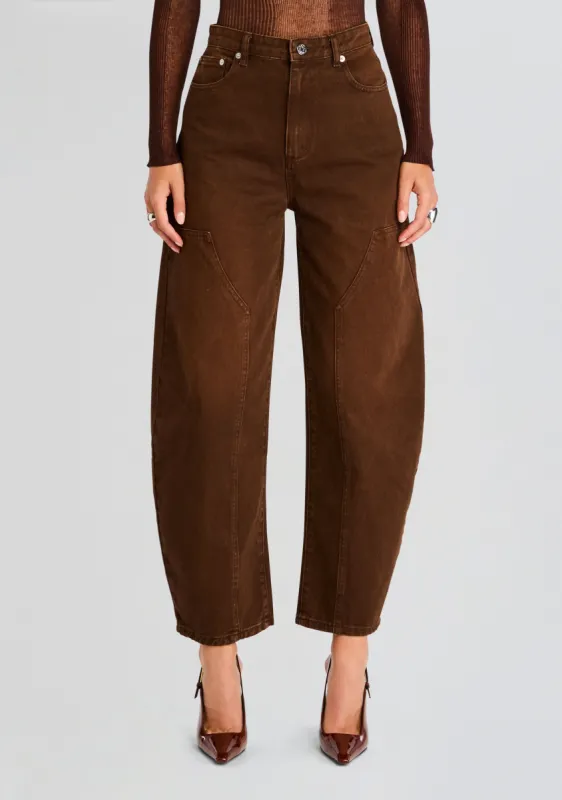 Marbel Mid Rise Barrel Jean sold by Retrofete
