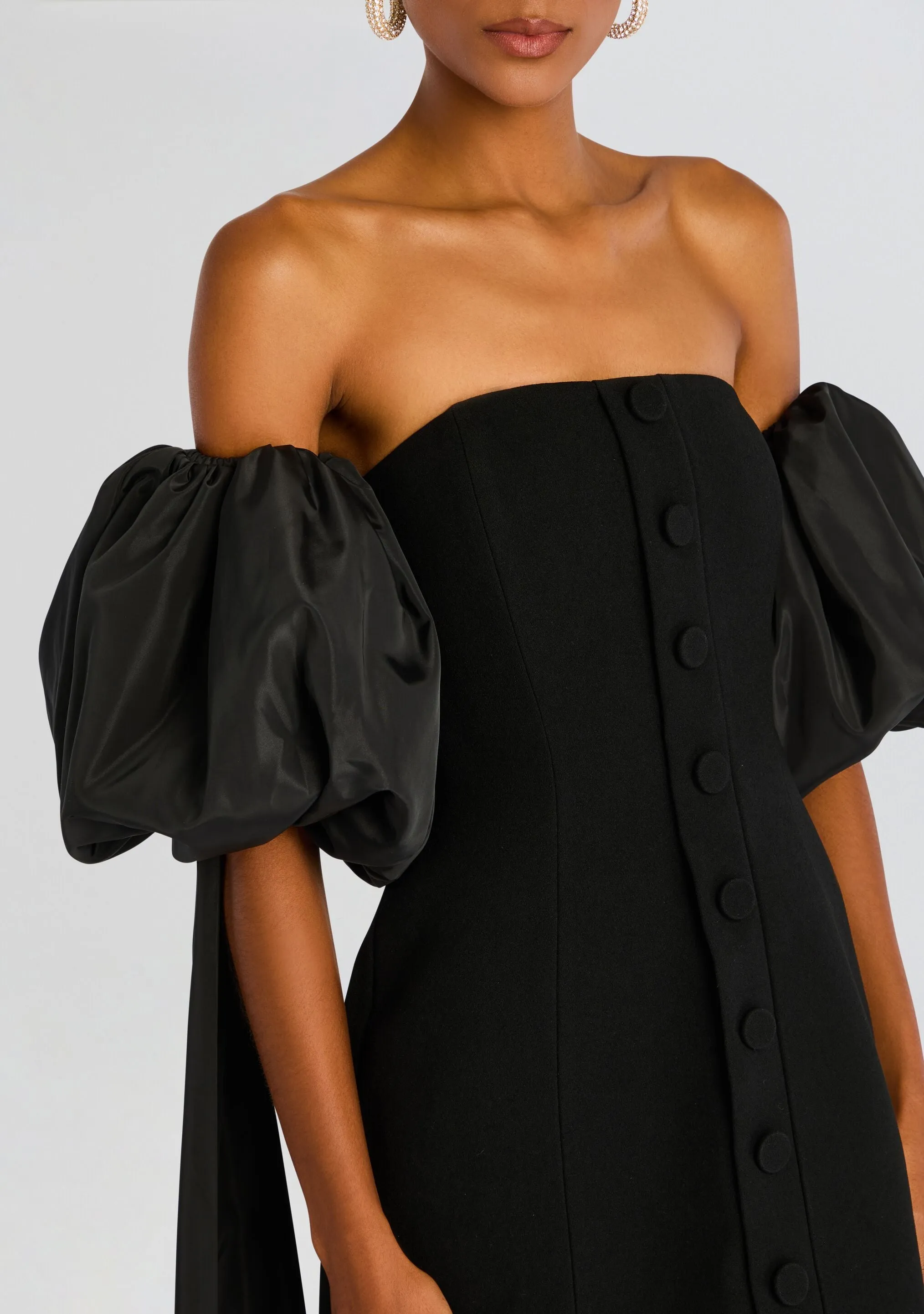 Laurent Mini Button Dress with Black Plumes sold by Retrofete product image thumbnail 2