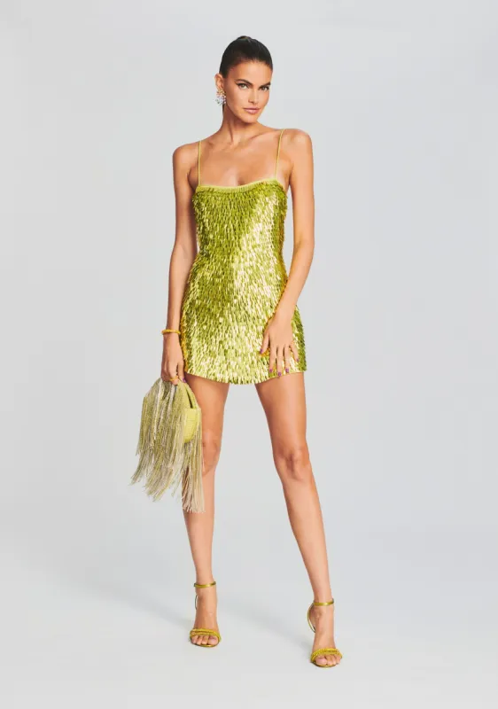 Nara Feather Sequin Dress sold by Retrofete