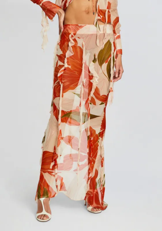 Sybil Silk Chiffon Skirt sold by Retrofete