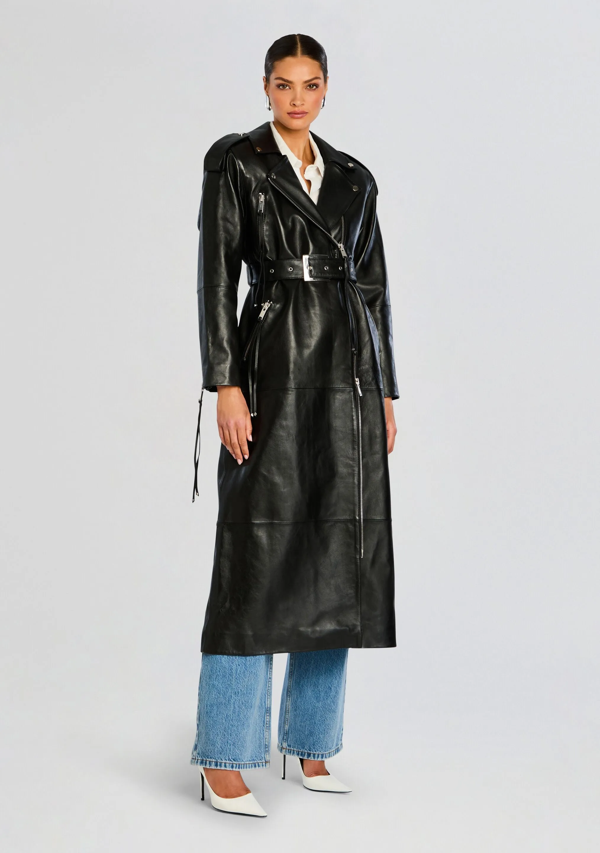Knightley Leather Trench Coat sold by Retrofete product image thumbnail 3