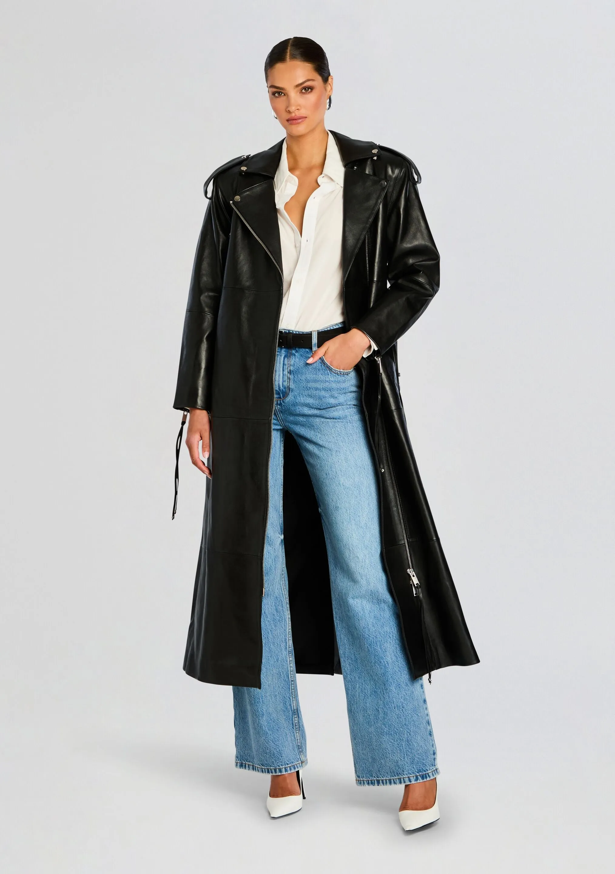 Knightley Leather Trench Coat sold by Retrofete