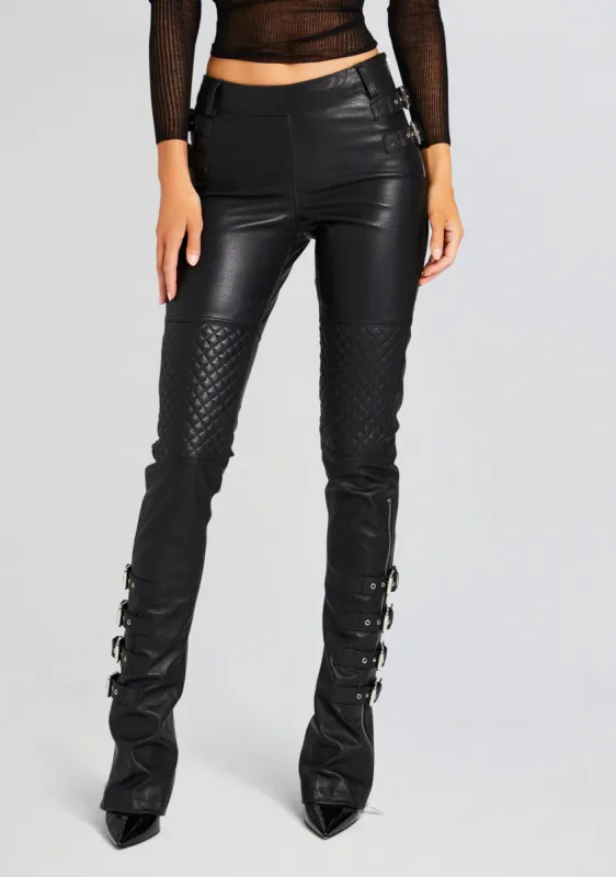 Della Leather Pant sold by Retrofete