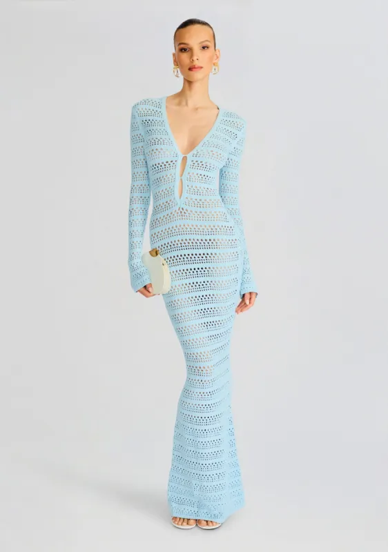 Lilith Knit Crochet Maxi Dress sold by Retrofete