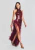 Vixen Sequin Feather Dress sold by Retrofete