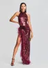 Vixen Sequin Feather Dress sold by Retrofete