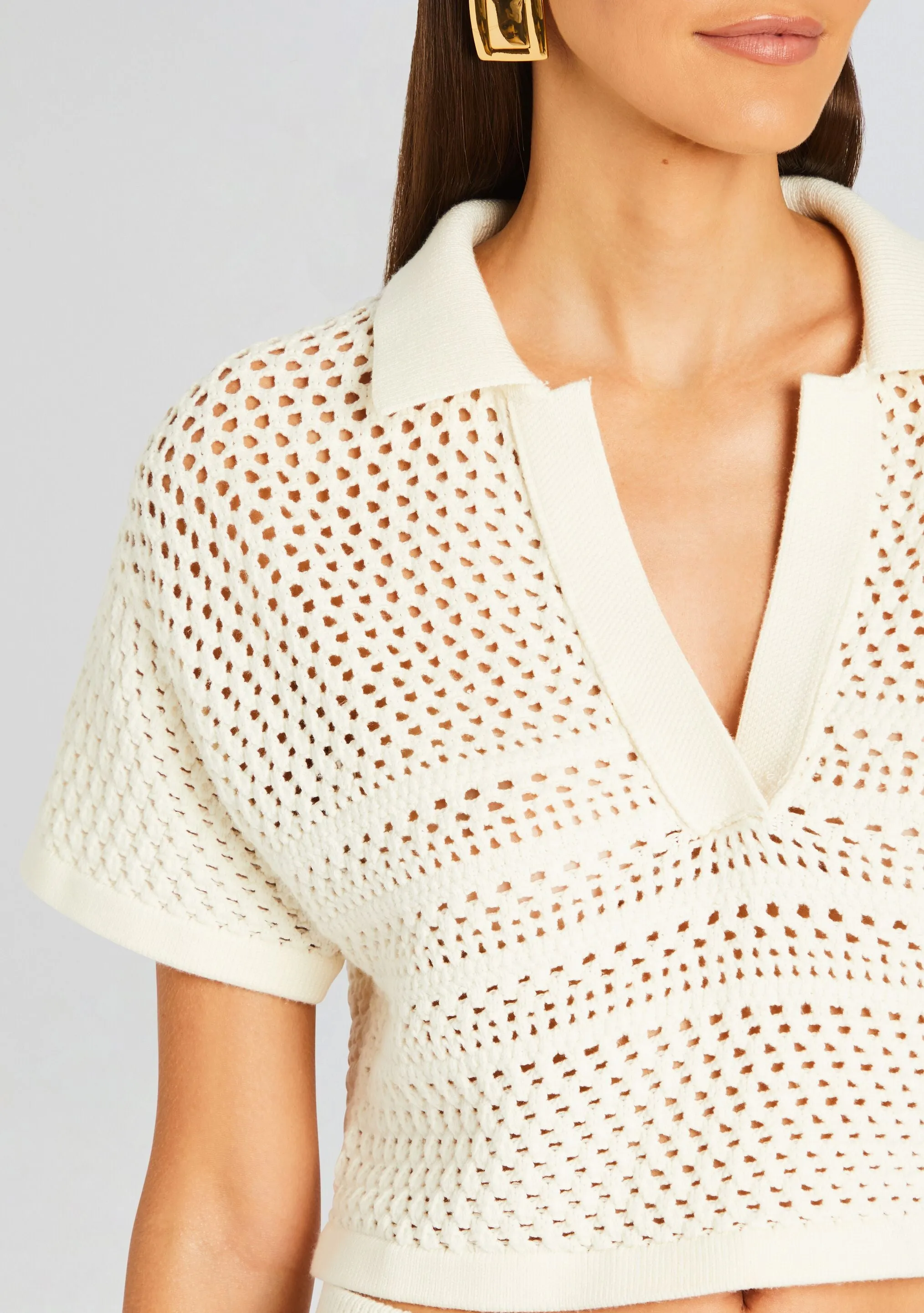 Nani Crochet Crop Polo sold by Retrofete product image thumbnail 2