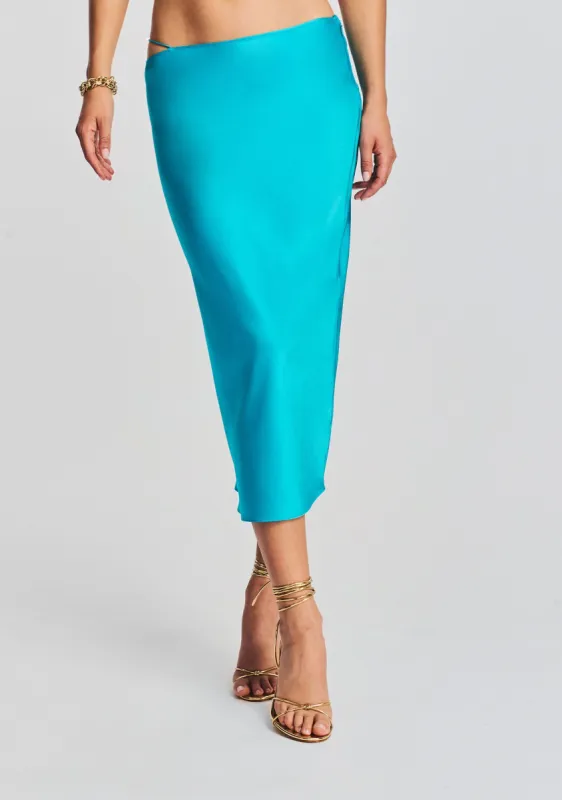 Penina Silk Midi Skirt sold by Retrofete