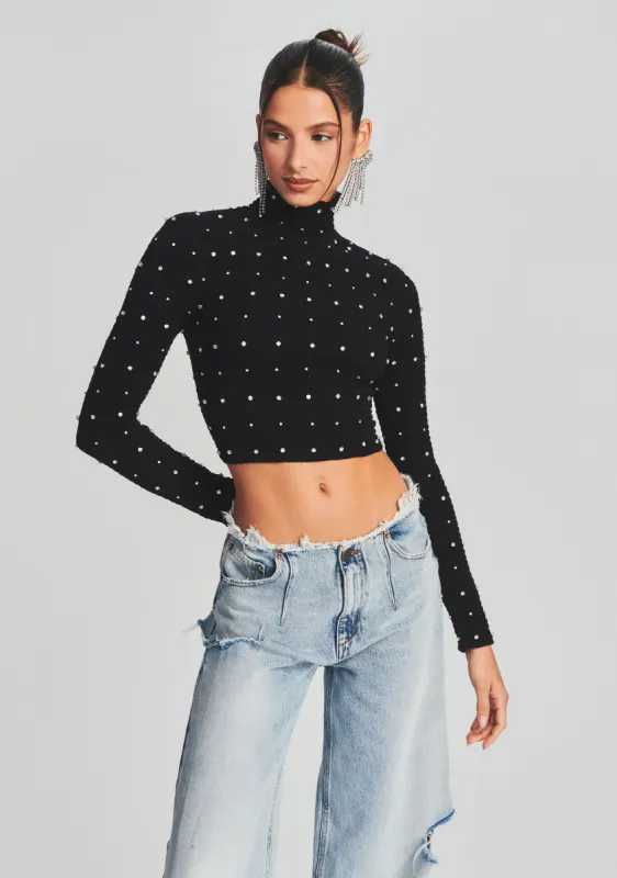 Brooks Embellished Chiffon Top sold by Retrofete