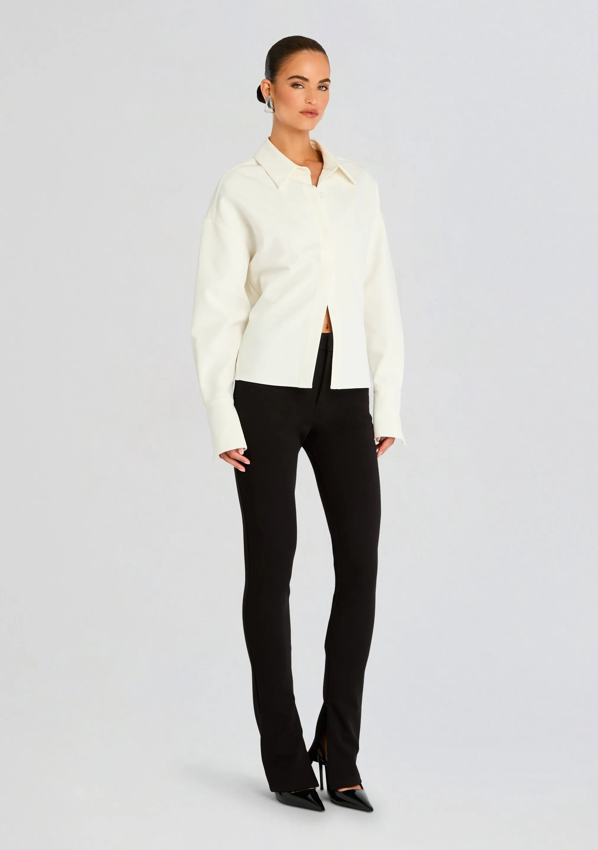 Rhia Crepe Draped Button Down sold by Retrofete product image thumbnail 3