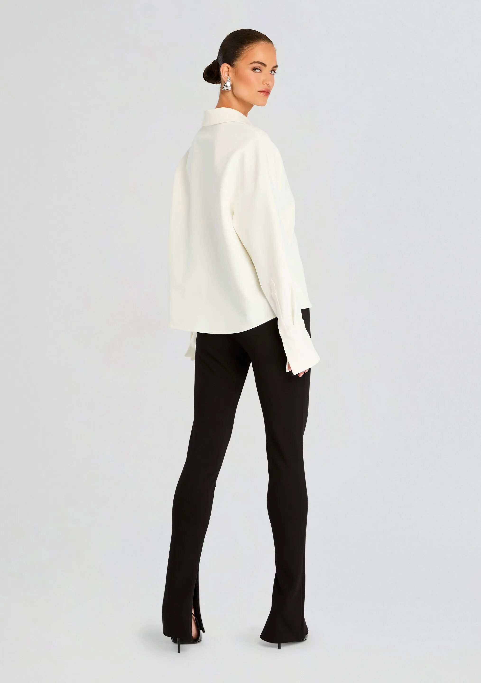 Rhia Crepe Draped Button Down sold by Retrofete product image thumbnail 4