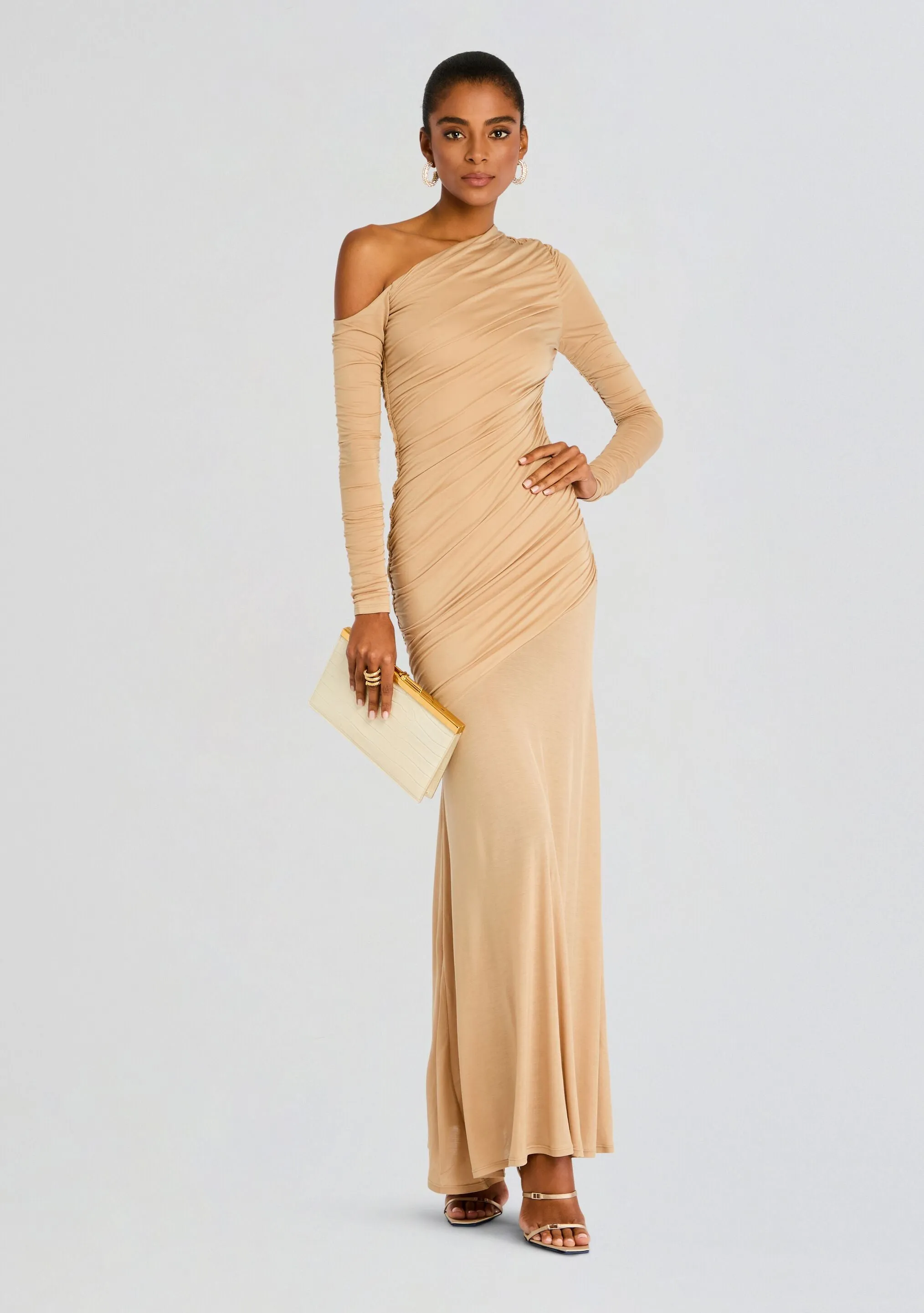 Persephone Ruched Maxi Dress sold by Retrofete