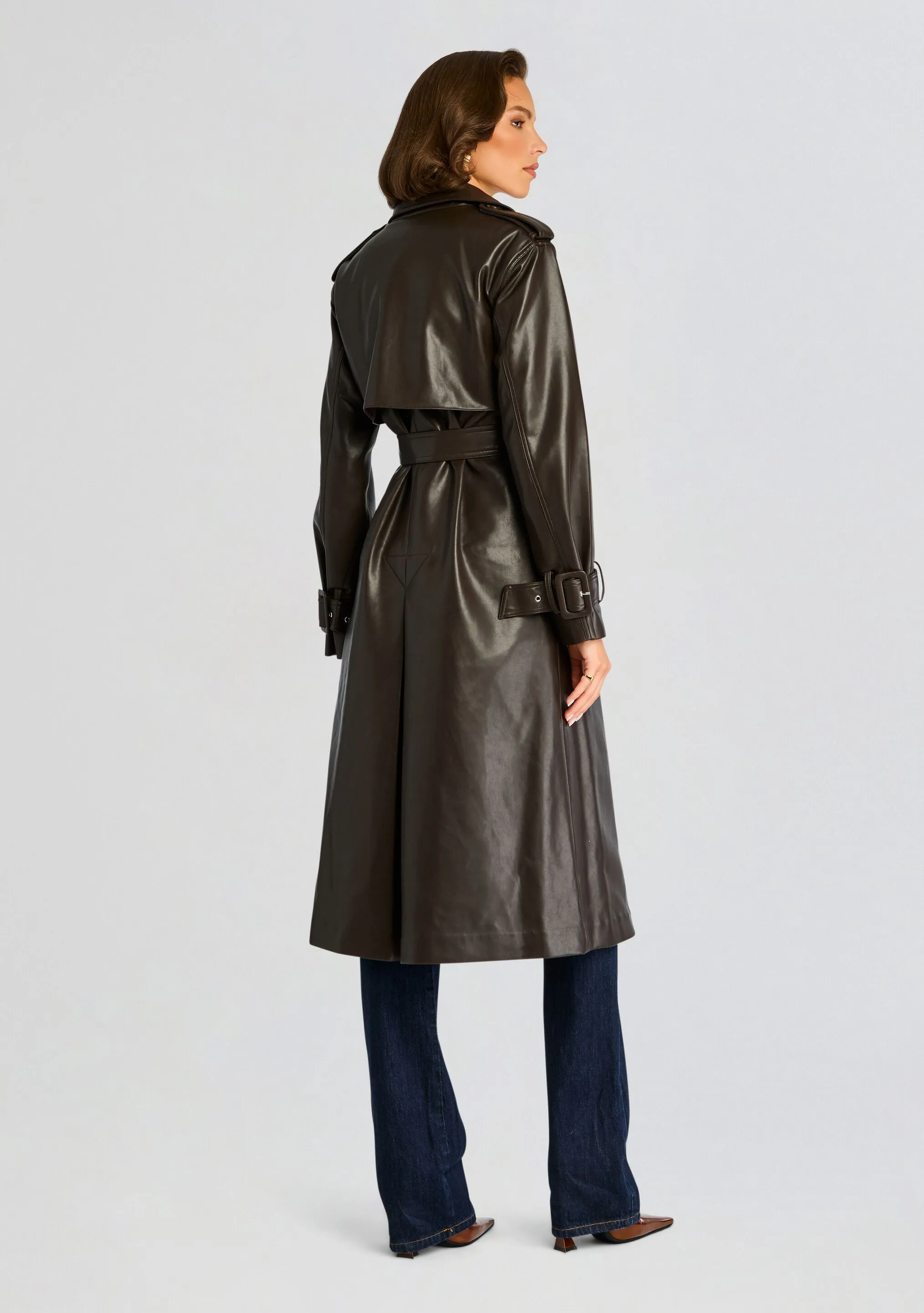 Estelle Vegan Leather Trench Coat sold by Retrofete product image thumbnail 4
