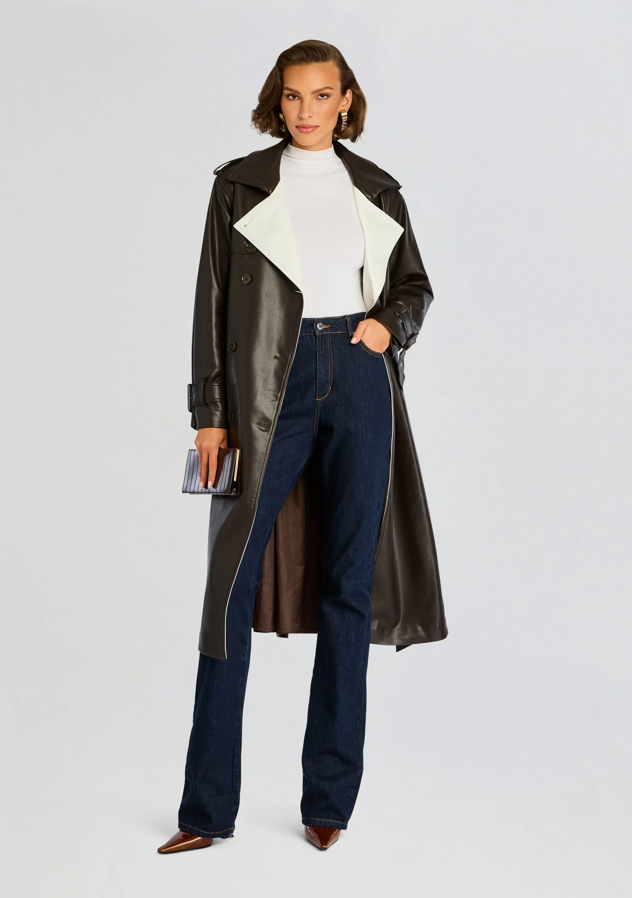 Estelle Vegan Leather Trench Coat sold by Retrofete product image thumbnail 5