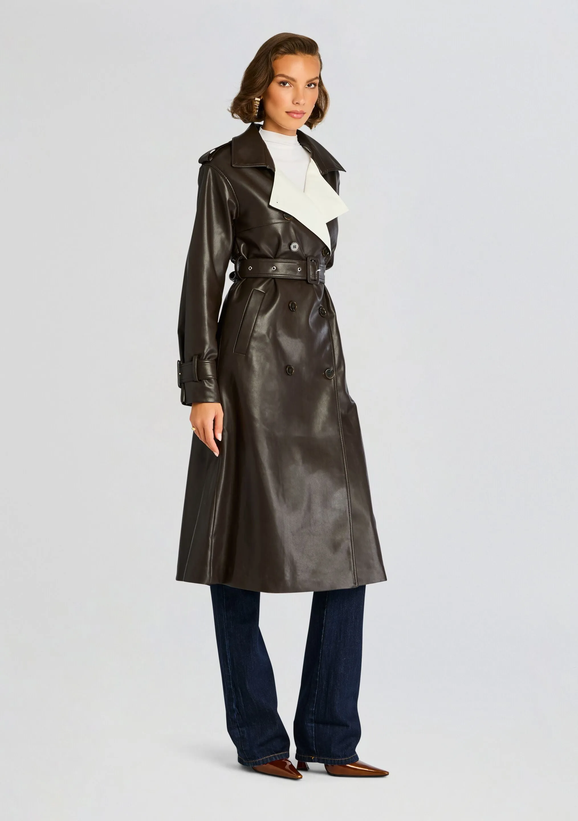 Estelle Vegan Leather Trench Coat sold by Retrofete product image thumbnail 3