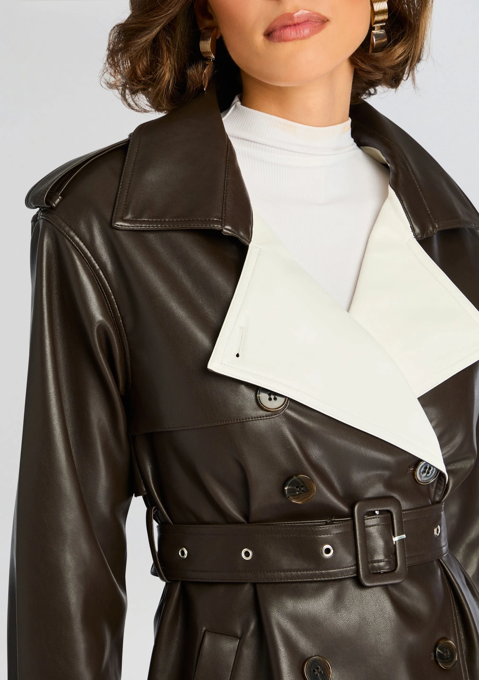 Estelle Vegan Leather Trench Coat sold by Retrofete product image thumbnail 2