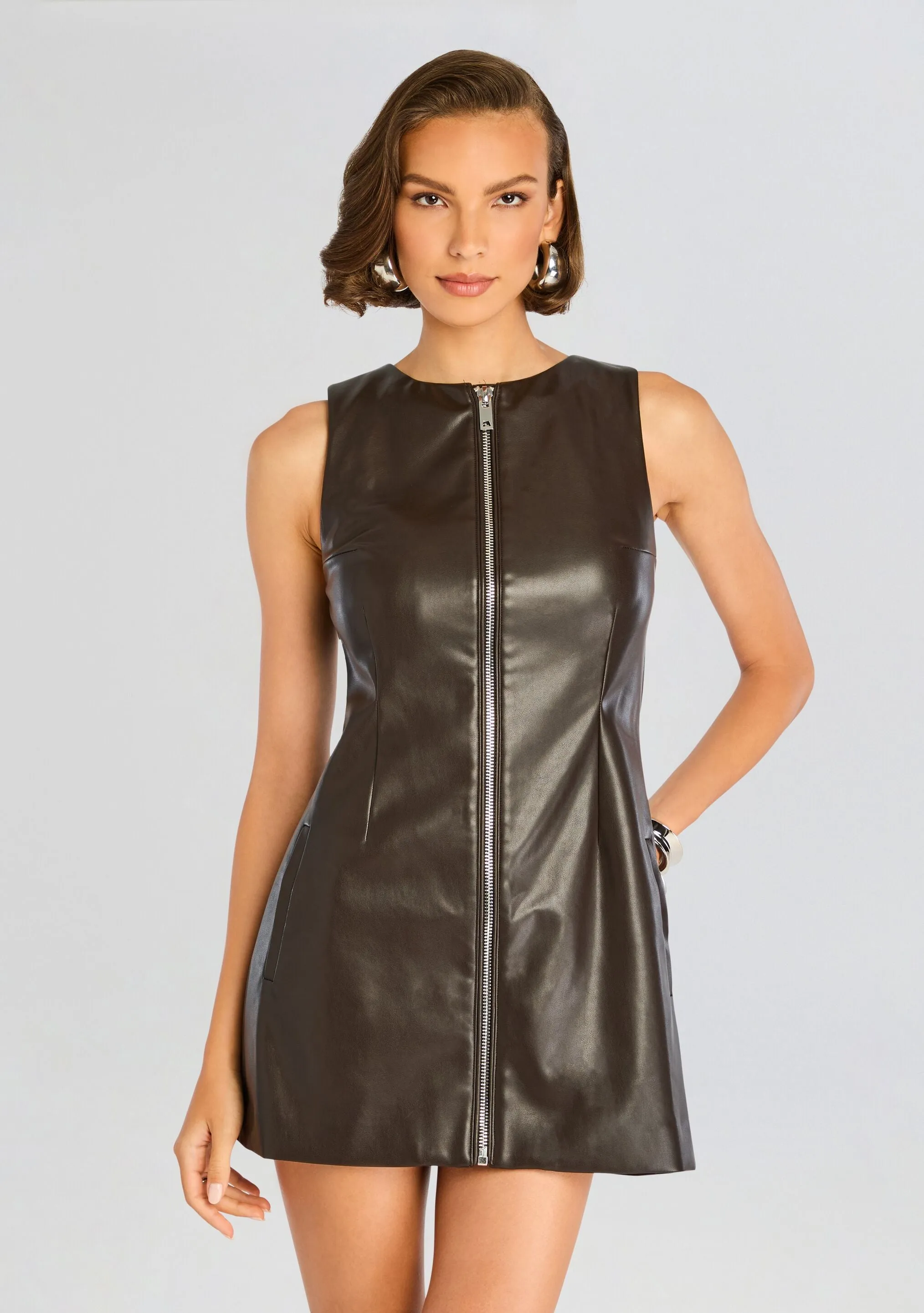 Aria Vegan Leather Mini Dress sold by Retrofete product image thumbnail 2