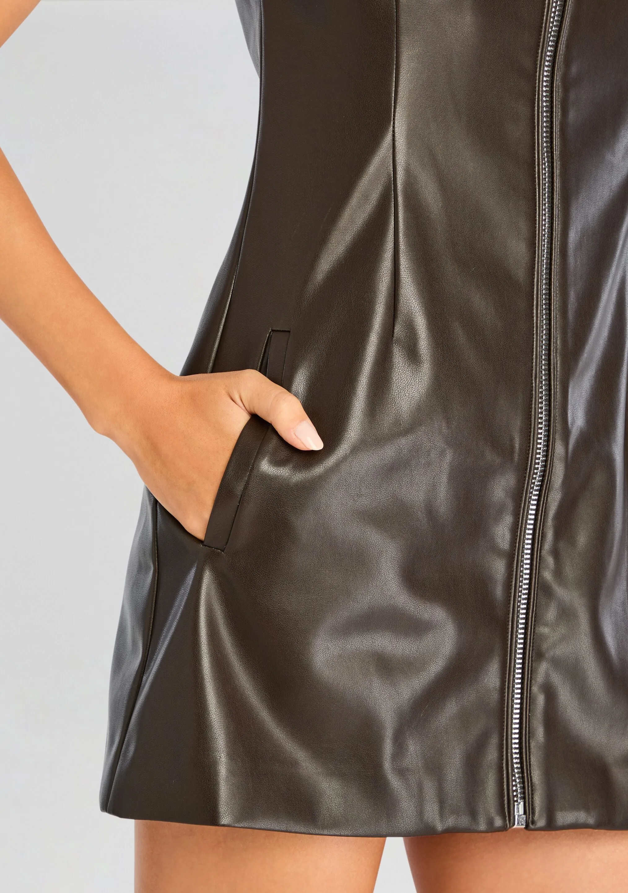 Aria Vegan Leather Mini Dress sold by Retrofete product image thumbnail 3