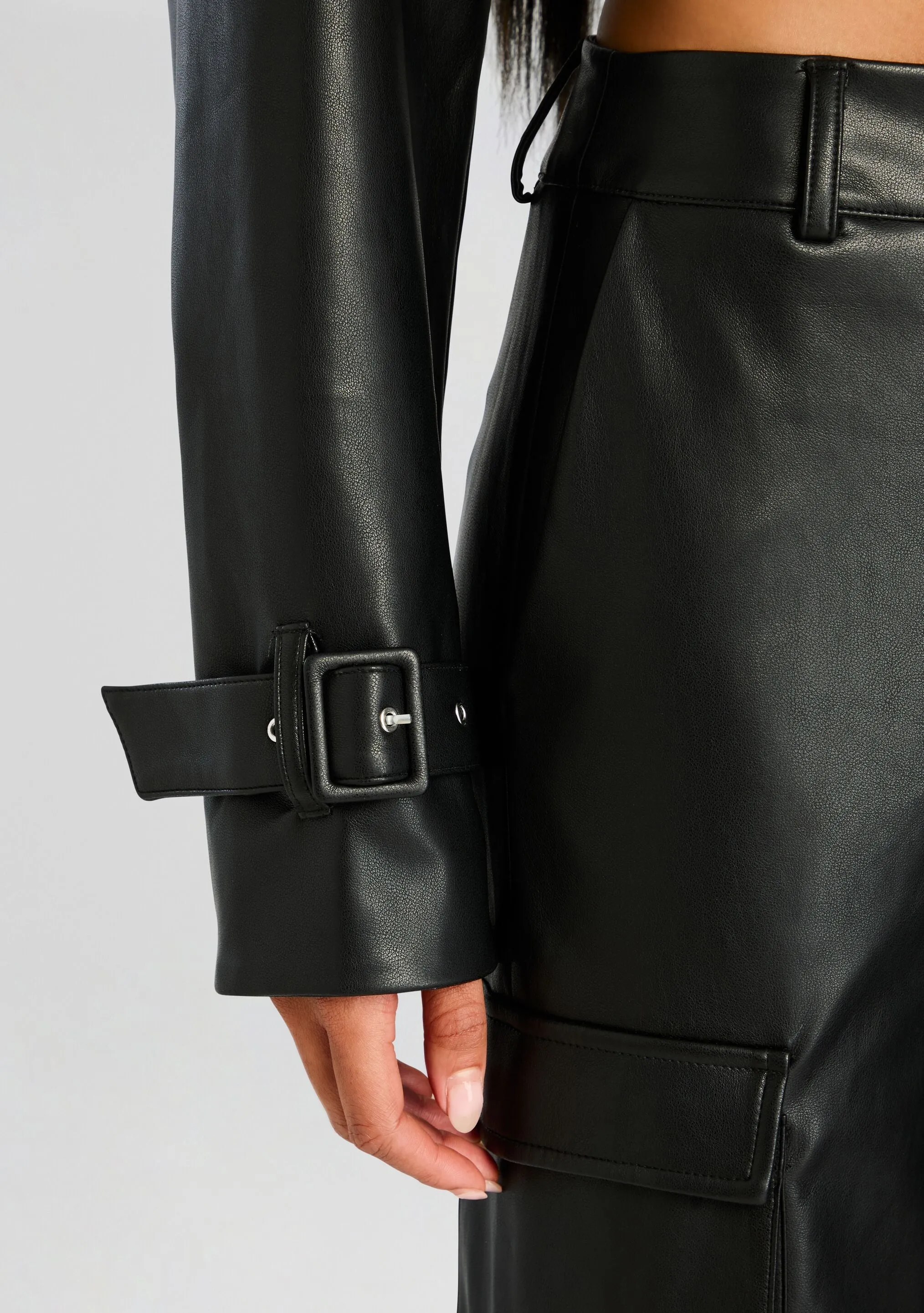 Koda Vegan Leather Cropped Trench sold by Retrofete product image thumbnail 2