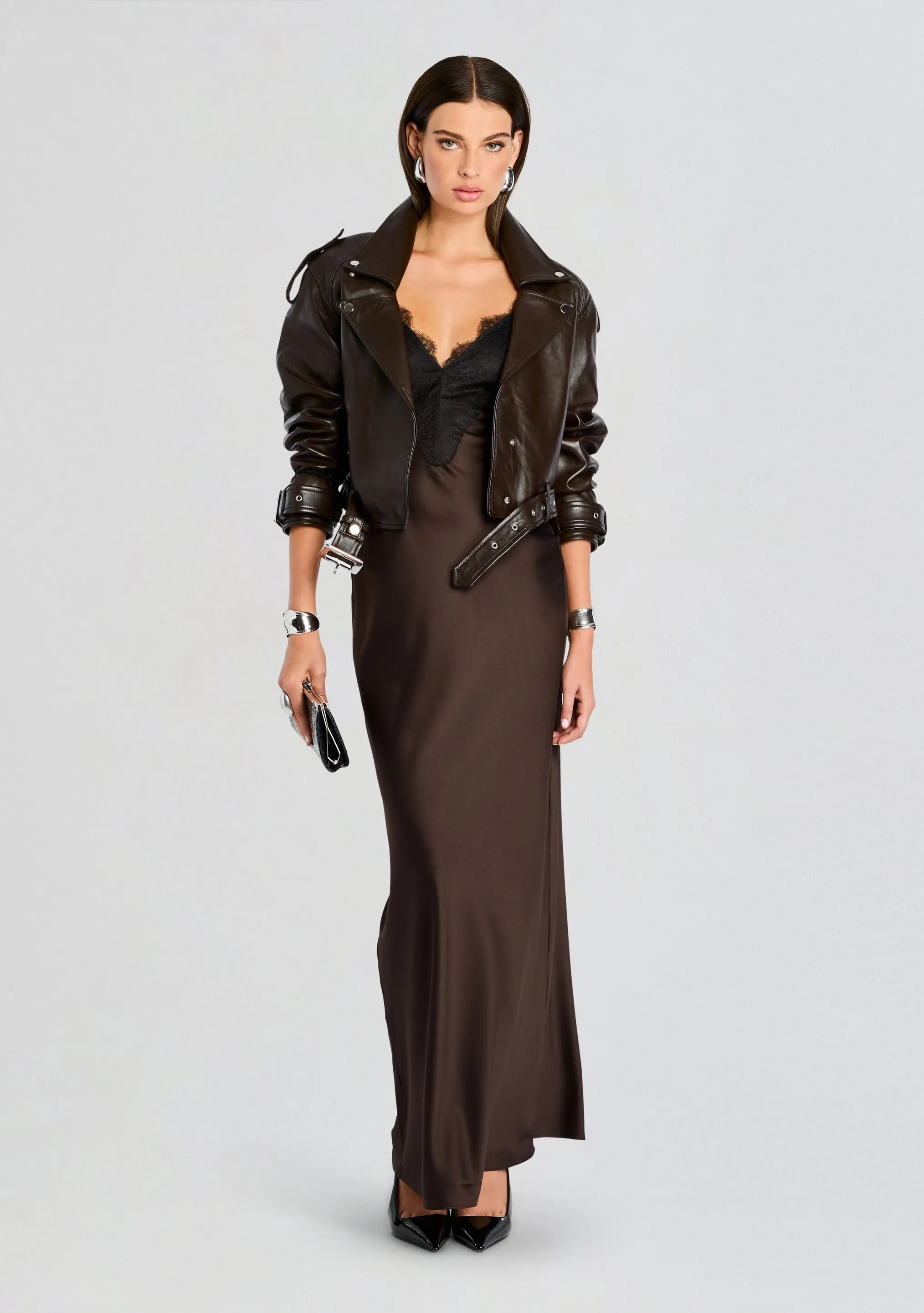 Grenache Satin Maxi Dress sold by Retrofete product image thumbnail 5