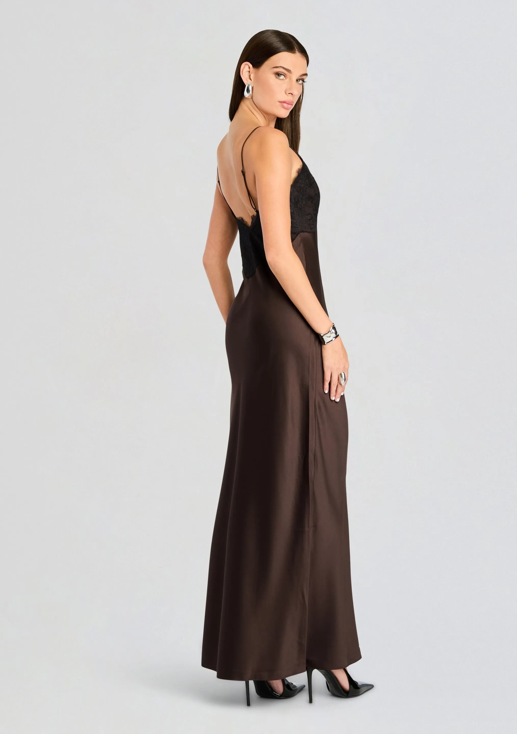 Grenache Satin Maxi Dress sold by Retrofete product image thumbnail 4