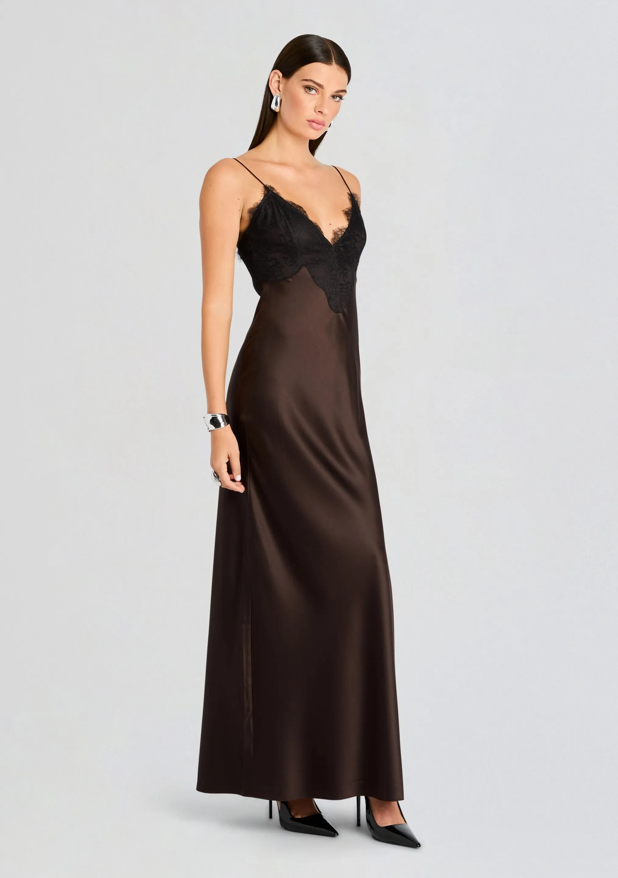Grenache Satin Maxi Dress sold by Retrofete product image thumbnail 3