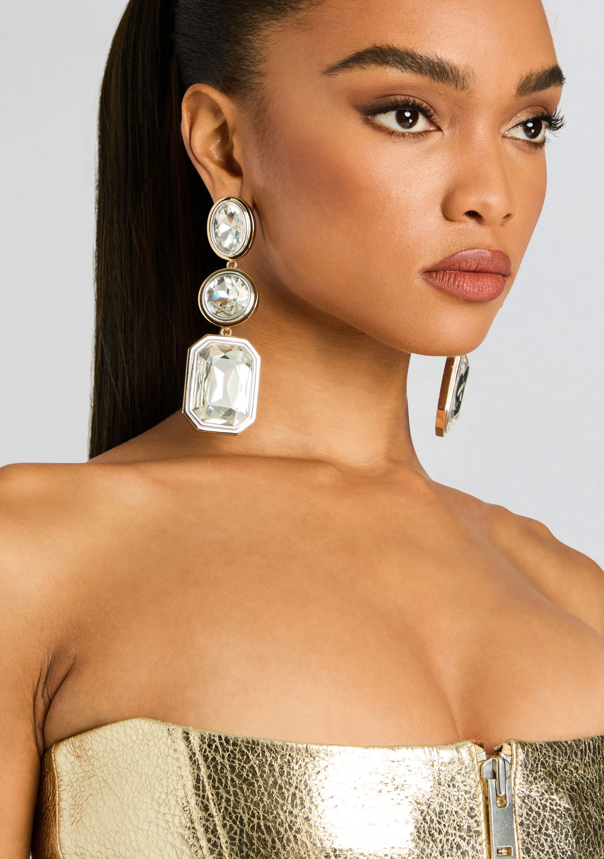 Camille Gemstone Drop Earrings sold by Retrofete product image thumbnail 5