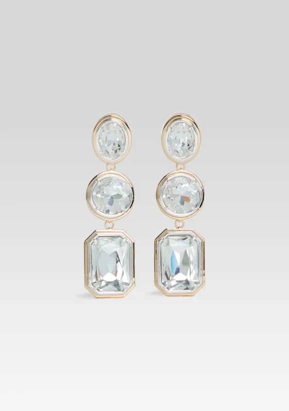 Camille Gemstone Drop Earrings sold by Retrofete