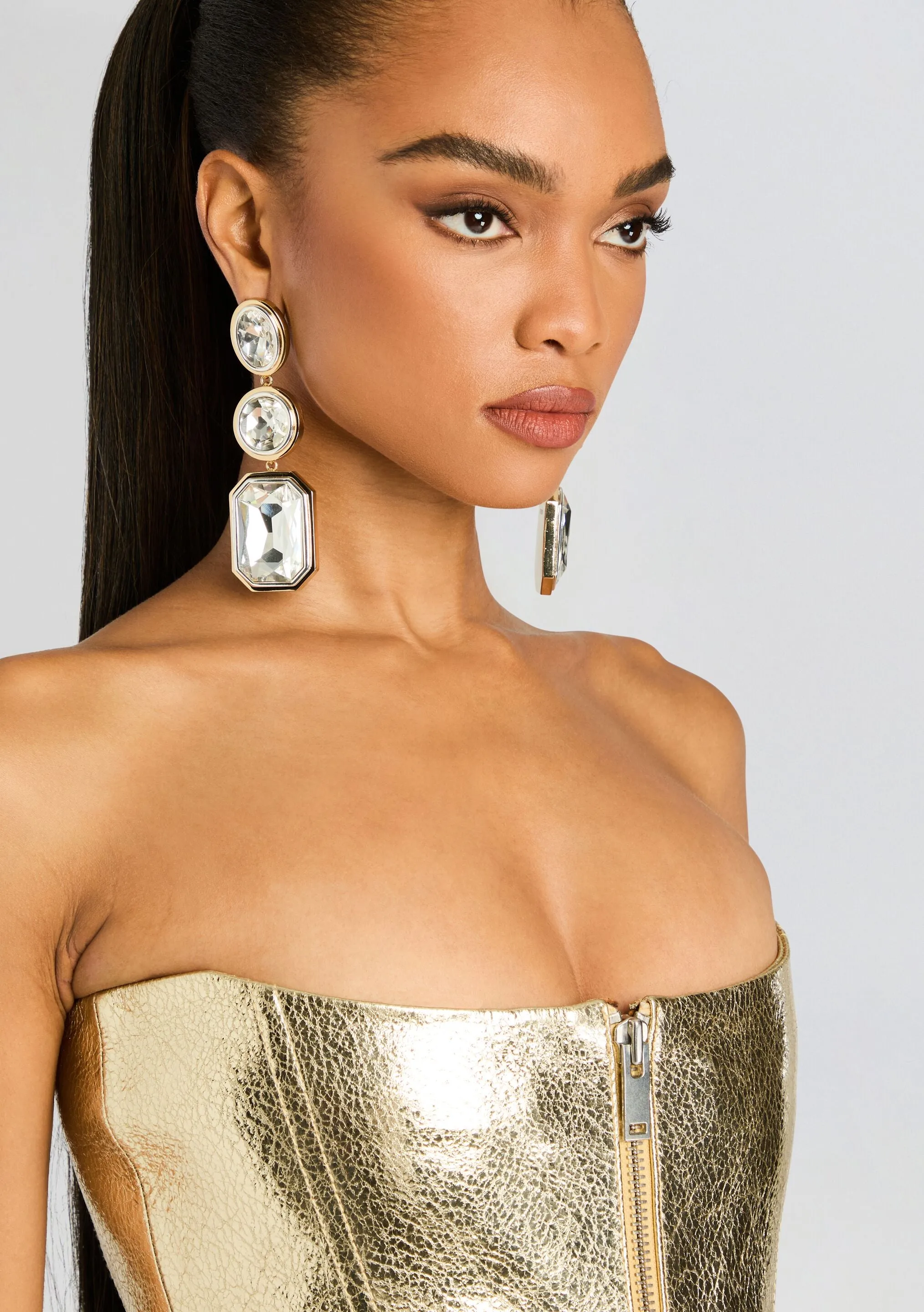 Camille Gemstone Drop Earrings sold by Retrofete product image thumbnail 2