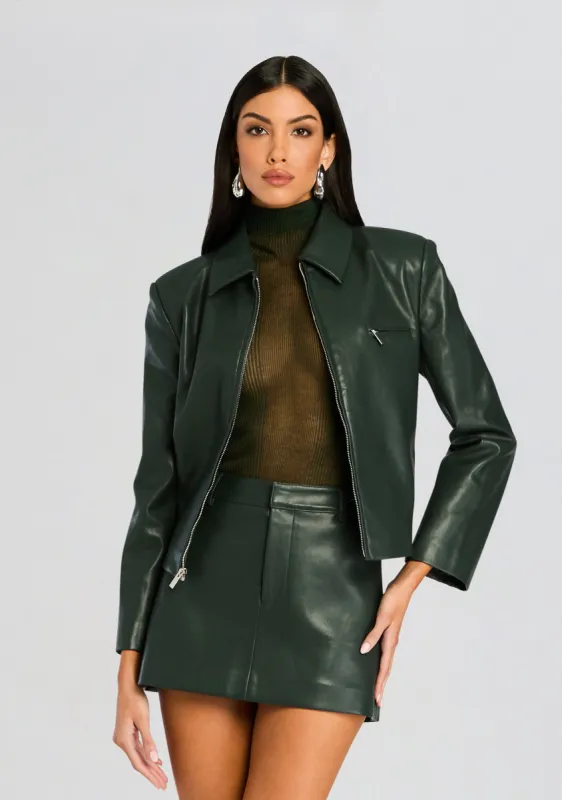 Asha Faux Leather Jacket sold by Retrofete